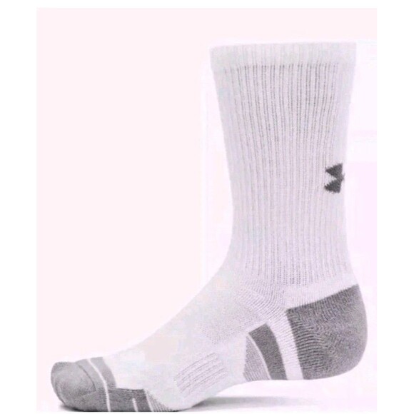Under Armor  performance Tech white  crew Socks  6 Pairs Men's LG - Picture 2 of 5